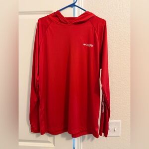 Red Columbia PFG Sun Shirt w/ Hood